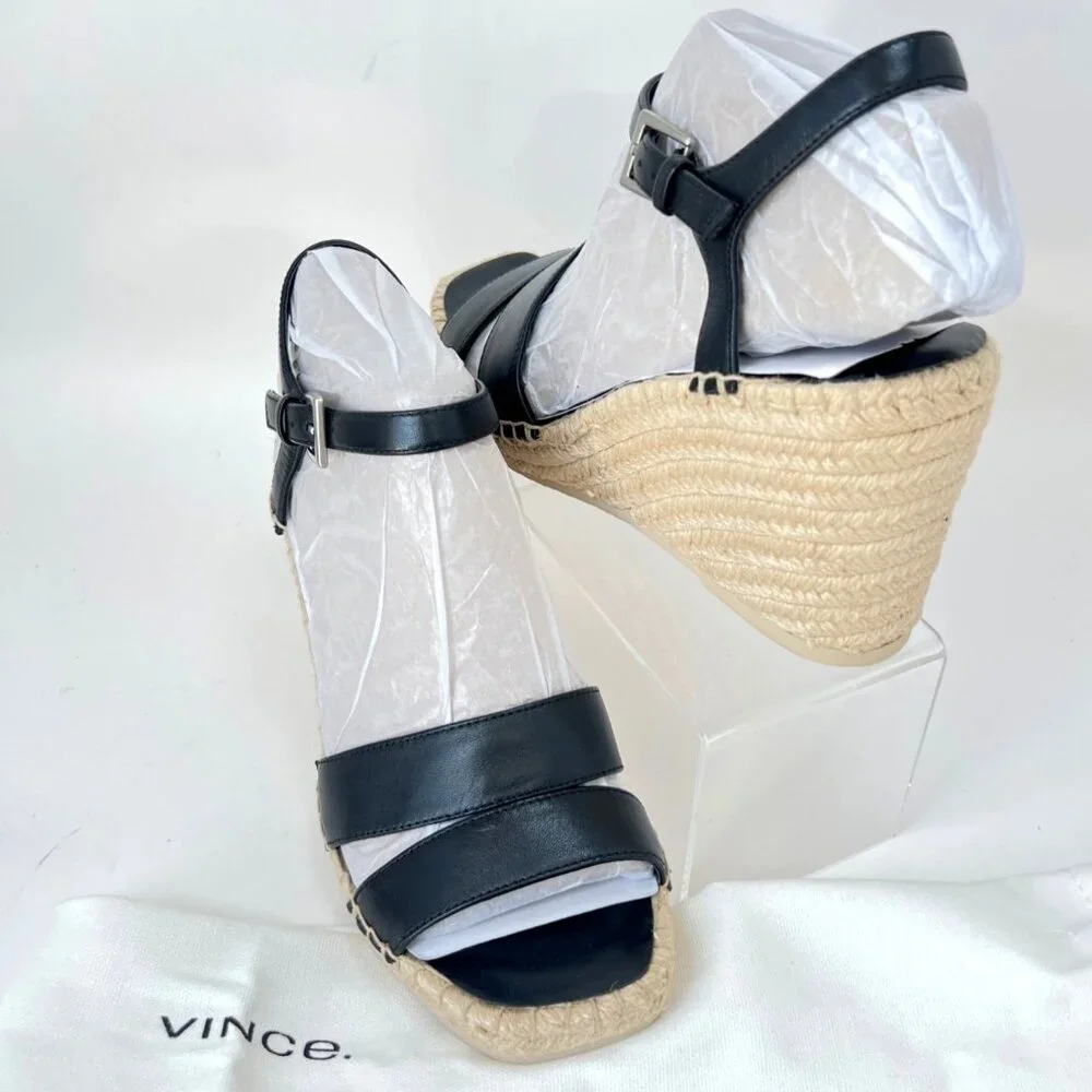 Vince black leather